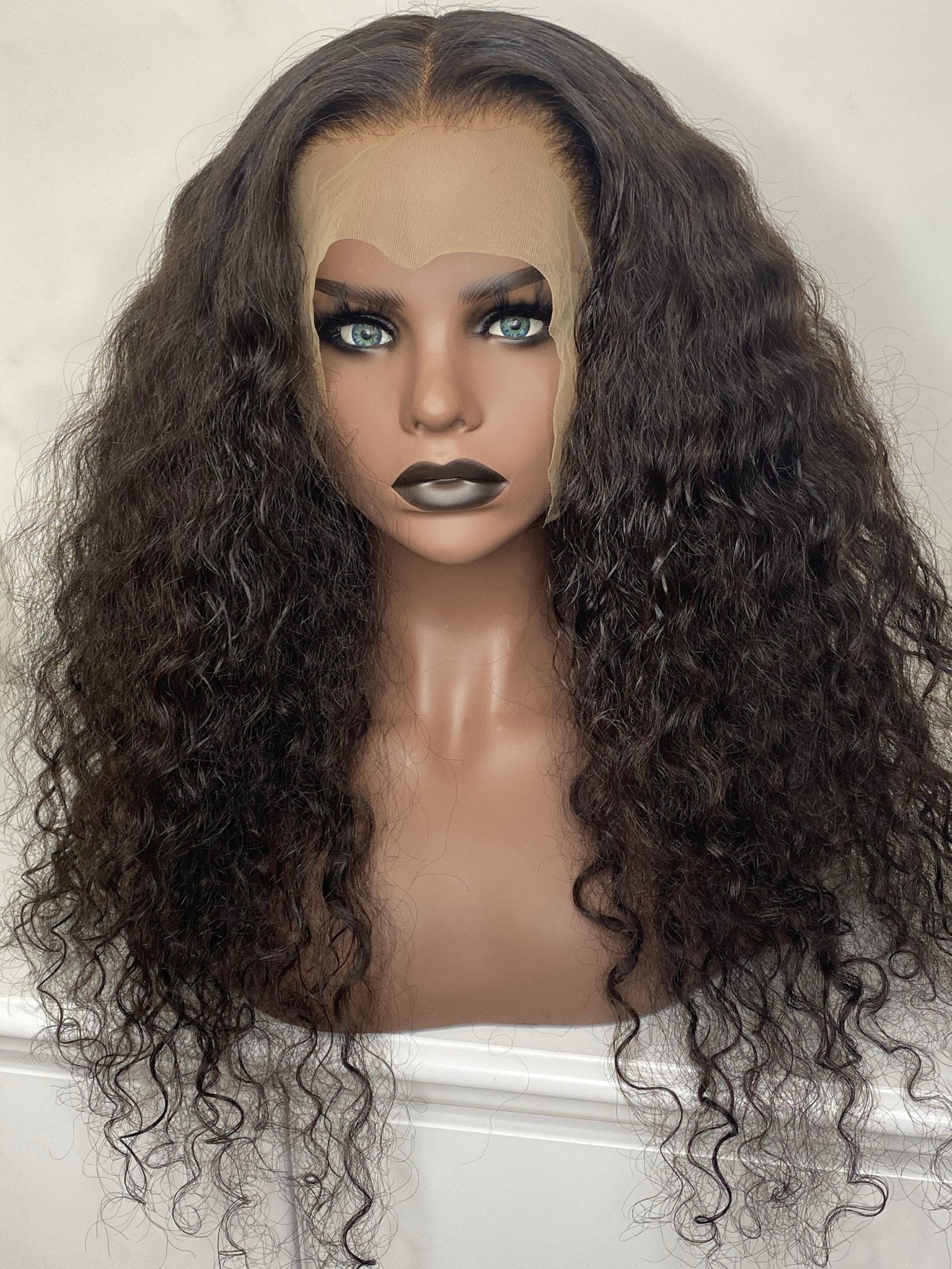 Raw Cambodian Rich Wavy Curl Full Lace Wig Transparent Lace